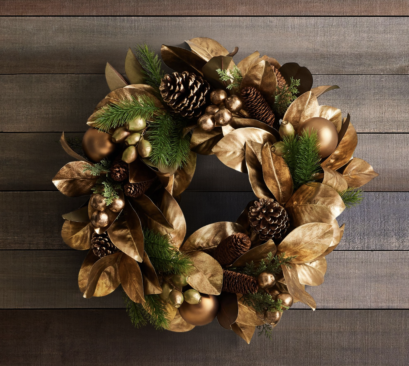Faux Magnolia Wreath & Garland